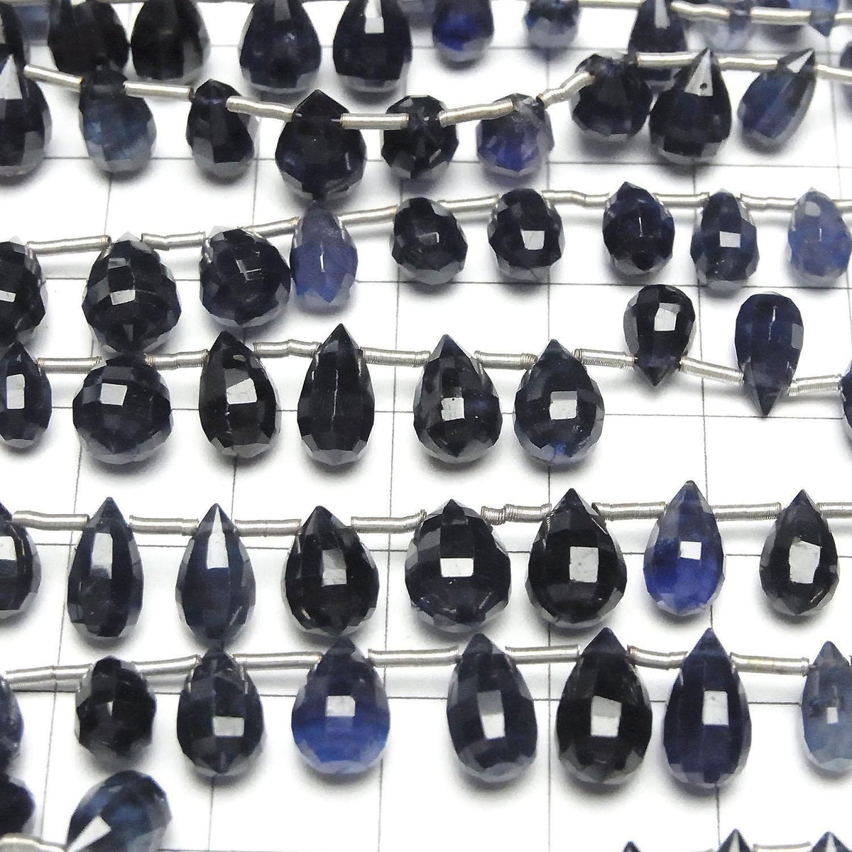 High Quality Sapphire AAA- Faceted Drop half or 1strand beads (aprx.7inch/18cm)