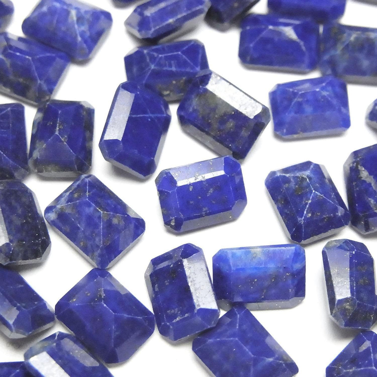 Lapislazuli AA++ Loose Stone Rectangle Faceted 8x6mm 3pcs