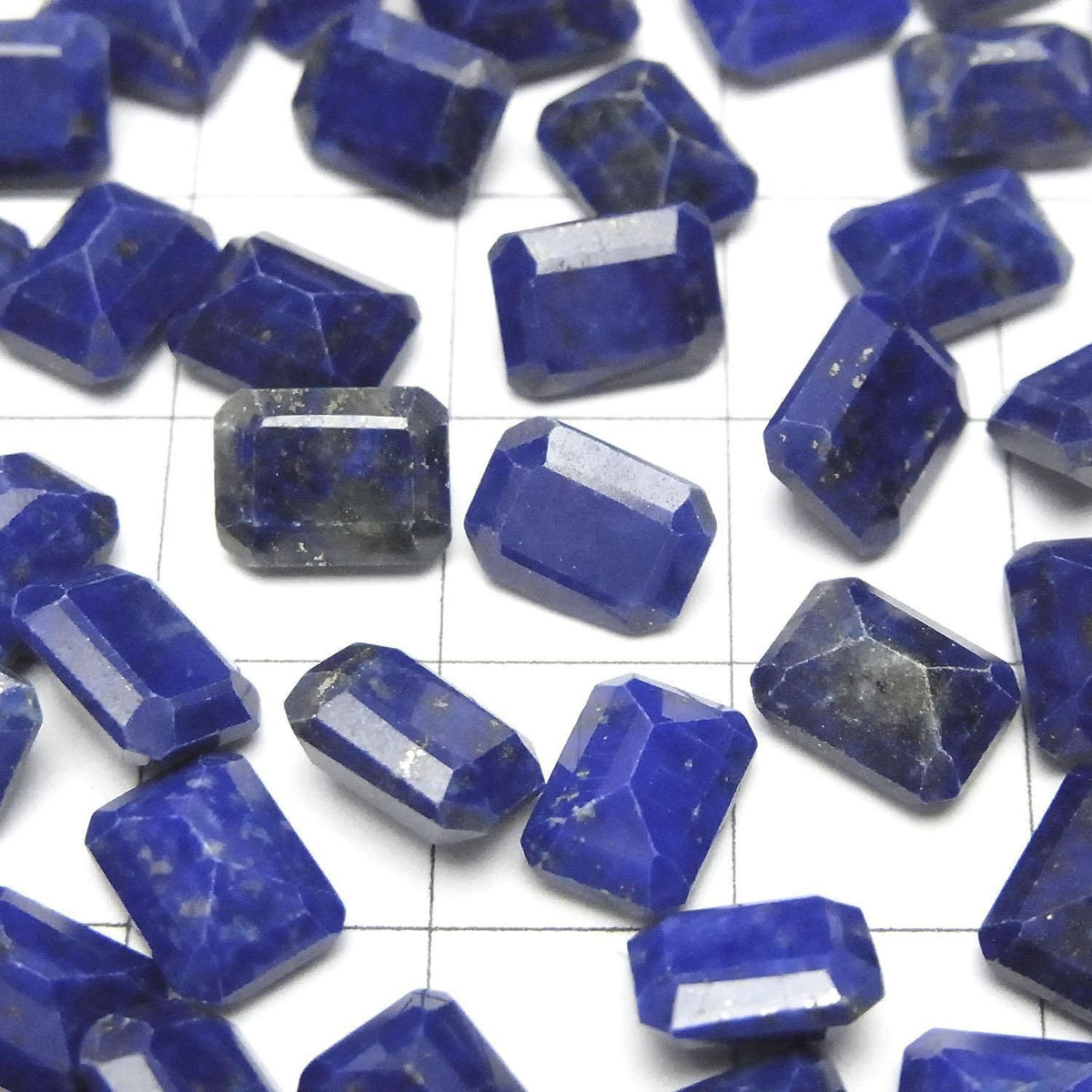 Lapislazuli AA++ Loose Stone Rectangle Faceted 8x6mm 3pcs