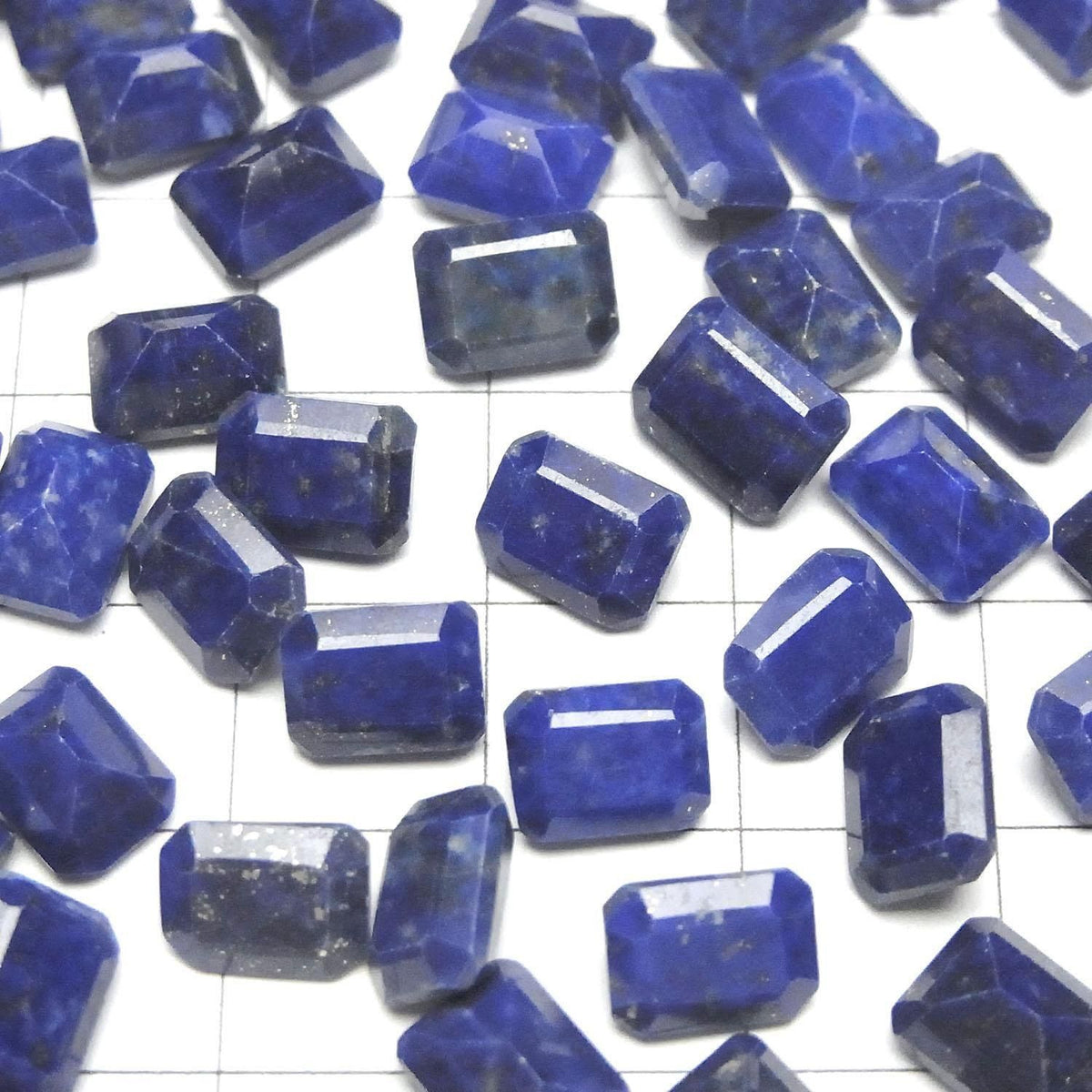Lapislazuli AA++ Loose Stone Rectangle Faceted 8x6mm 3pcs