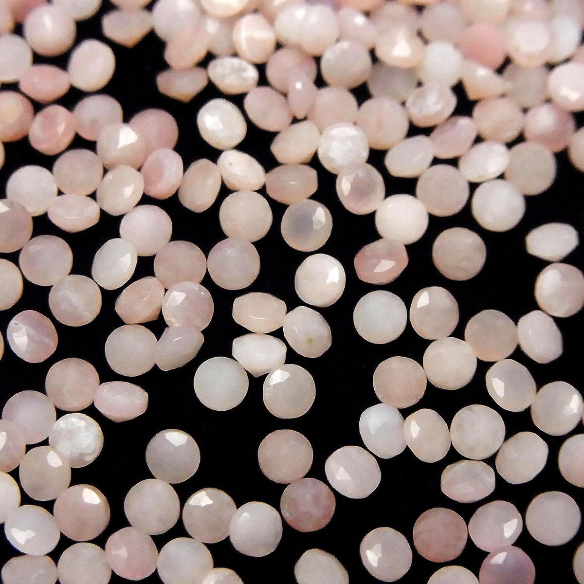Pink Opal AA++ Loose Stone Round Faceted 3x3mm 10pcs