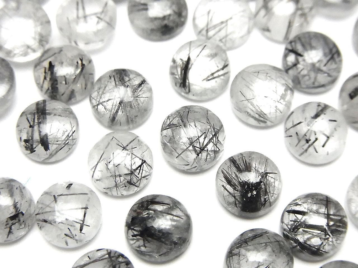 Tourmaline Quartz AA++ Round Cabochon 8x8mm 3pcs