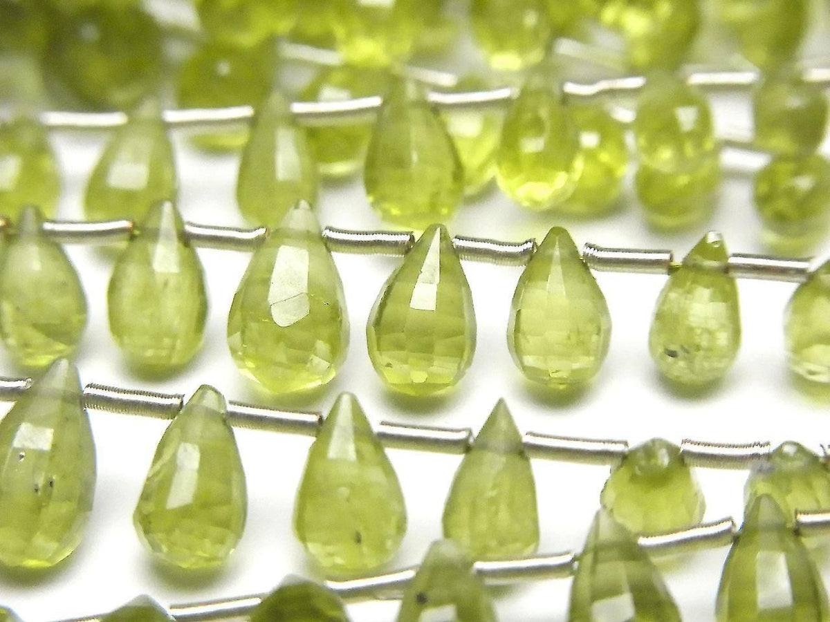 Peridot AA++ Faceted Drop half or 1strand beads (aprx.7inch/18cm)