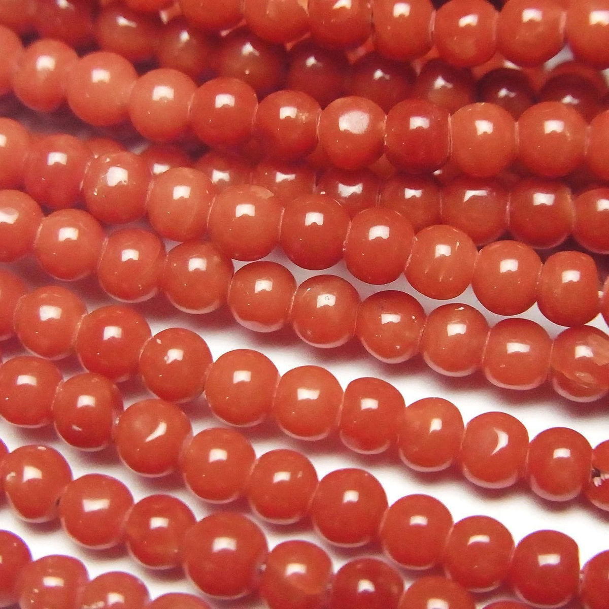 Sardinian genuine coral red round 3mm half or 1strand beads (approx. 17 inches/42 cm)