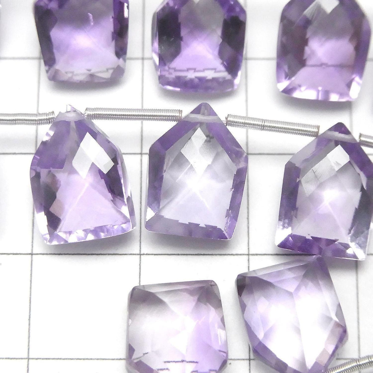 High Quality Pink Amethyst AAA Irregular Pentagon Cut Half or 1strand beads (8pcs)