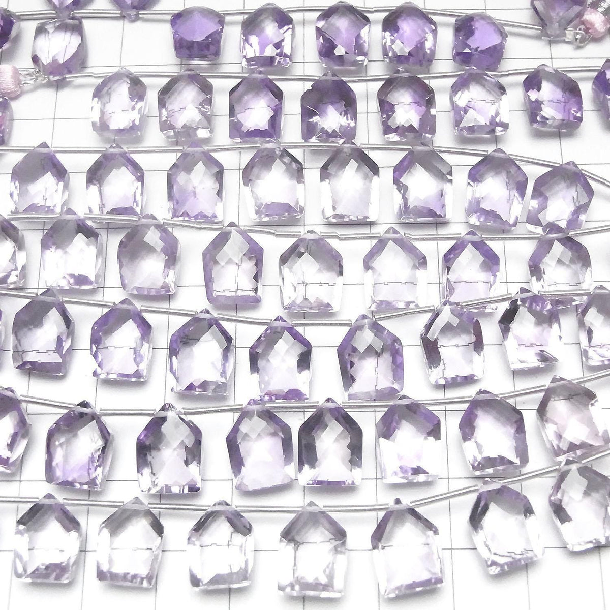 High Quality Pink Amethyst AAA Irregular Pentagon Cut Half or 1strand beads (8pcs)