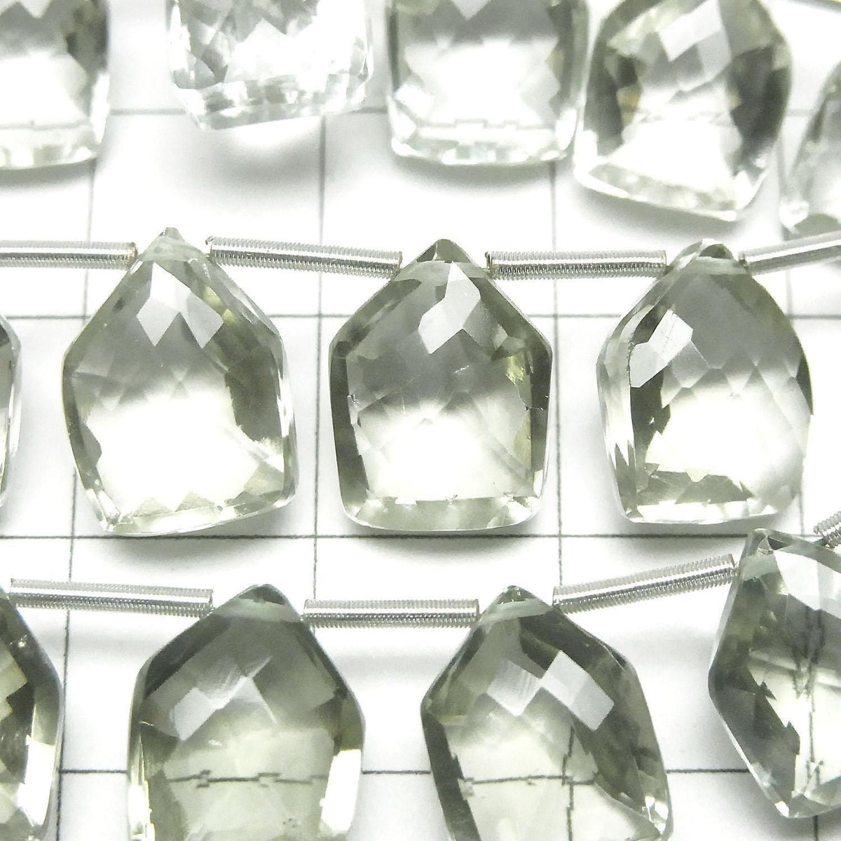 High Quality Green Amethyst AAA Irregular Pentagon Cut Half or 1strand beads (8pcs)