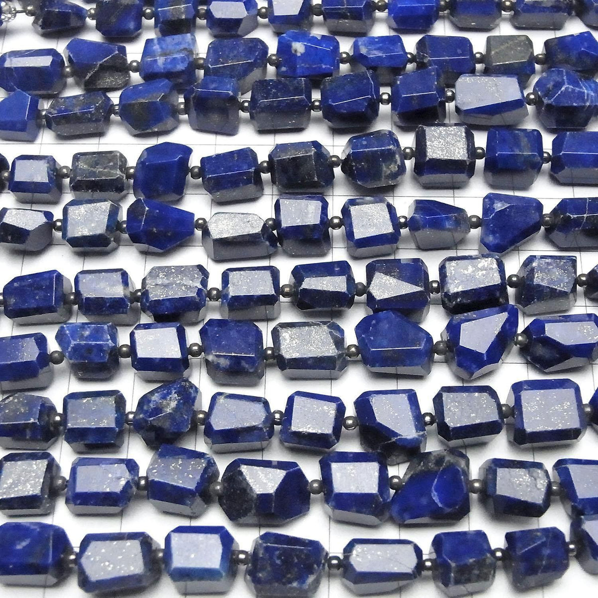 Lapislazuli AA++ Faceted Nugget half or 1strand beads (aprx.7inch/18cm)