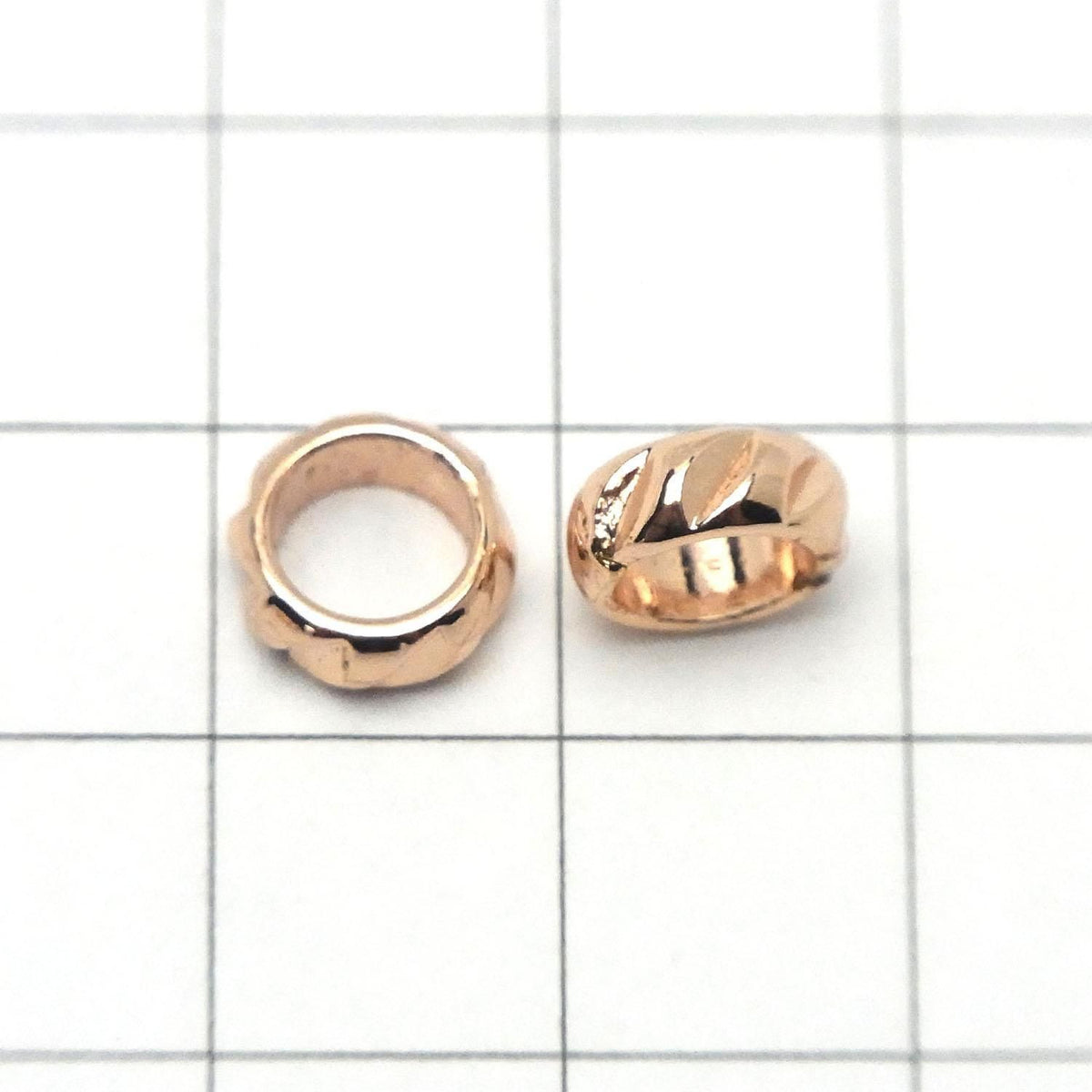 Metal parts Rondelle 8x8x3.5mm Pink Gold color 10pcs