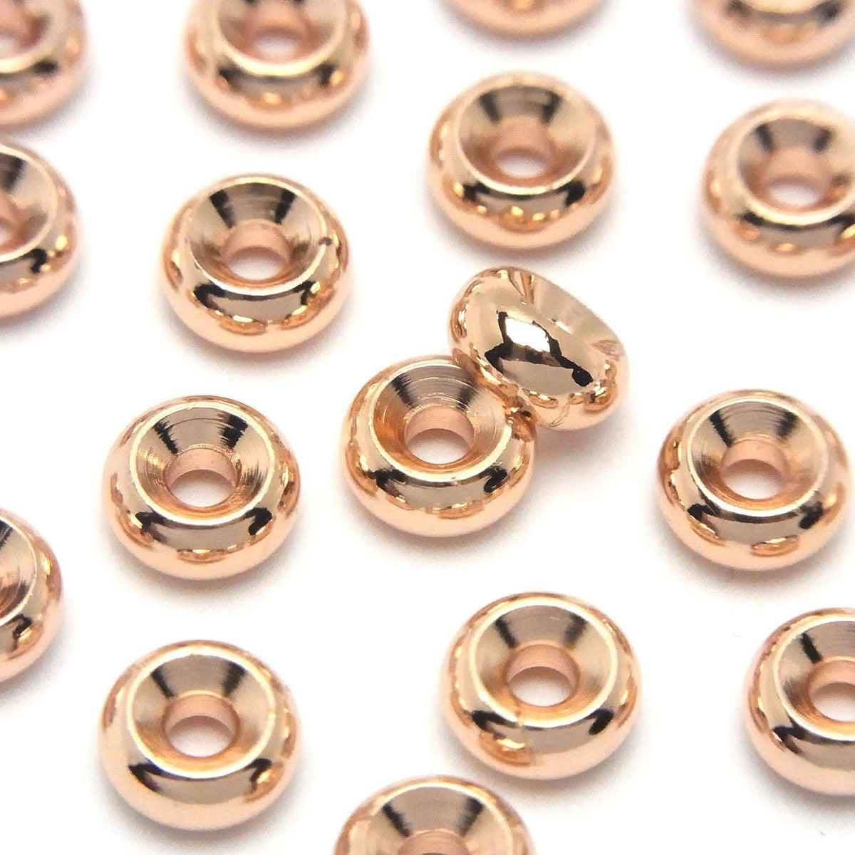 Metal parts Rondelle [4x2][5x2.5][6x3] Pink Gold color 20pcs