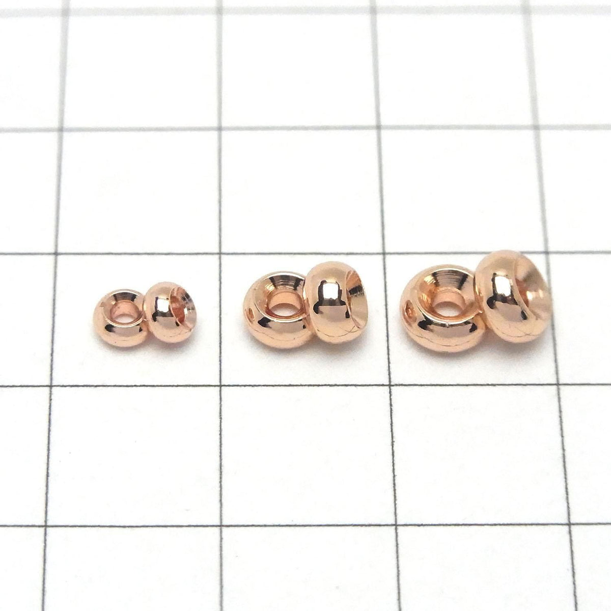Metal parts Rondelle [4x2][5x2.5][6x3] Pink Gold color 20pcs