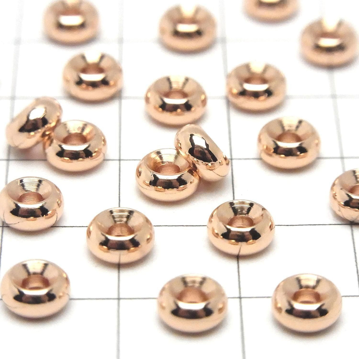 Metal parts Rondelle [4x2][5x2.5][6x3] Pink Gold color 20pcs