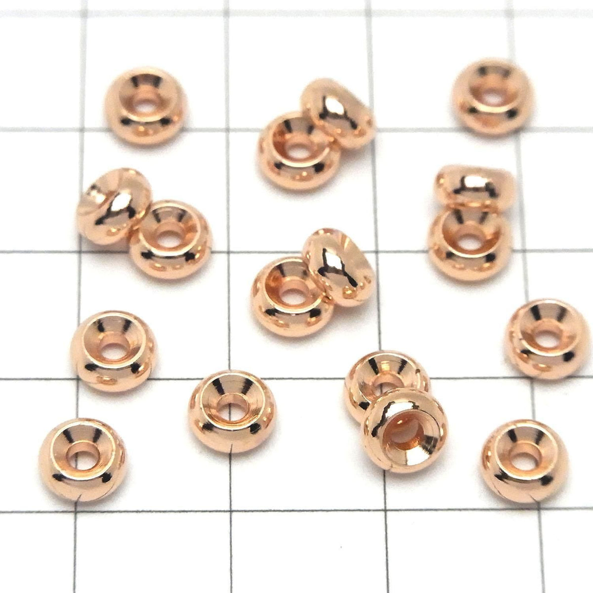 Metal parts Rondelle [4x2][5x2.5][6x3] Pink Gold color 20pcs