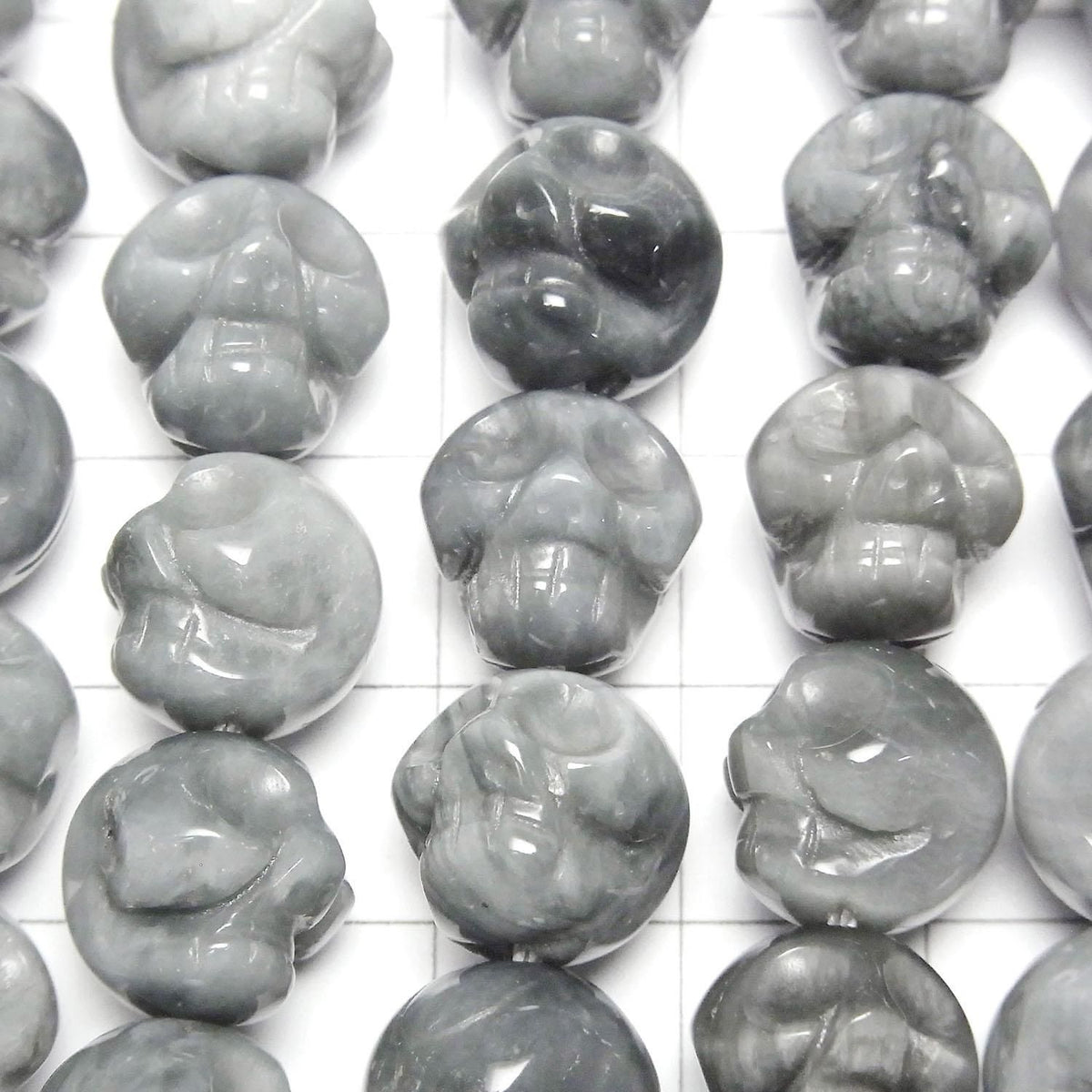 Brazilian Eagle Eye AA++ Skull Vertical Hole 12mm 1/4 or 1strand beads (approx. 15 inch/38 cm)