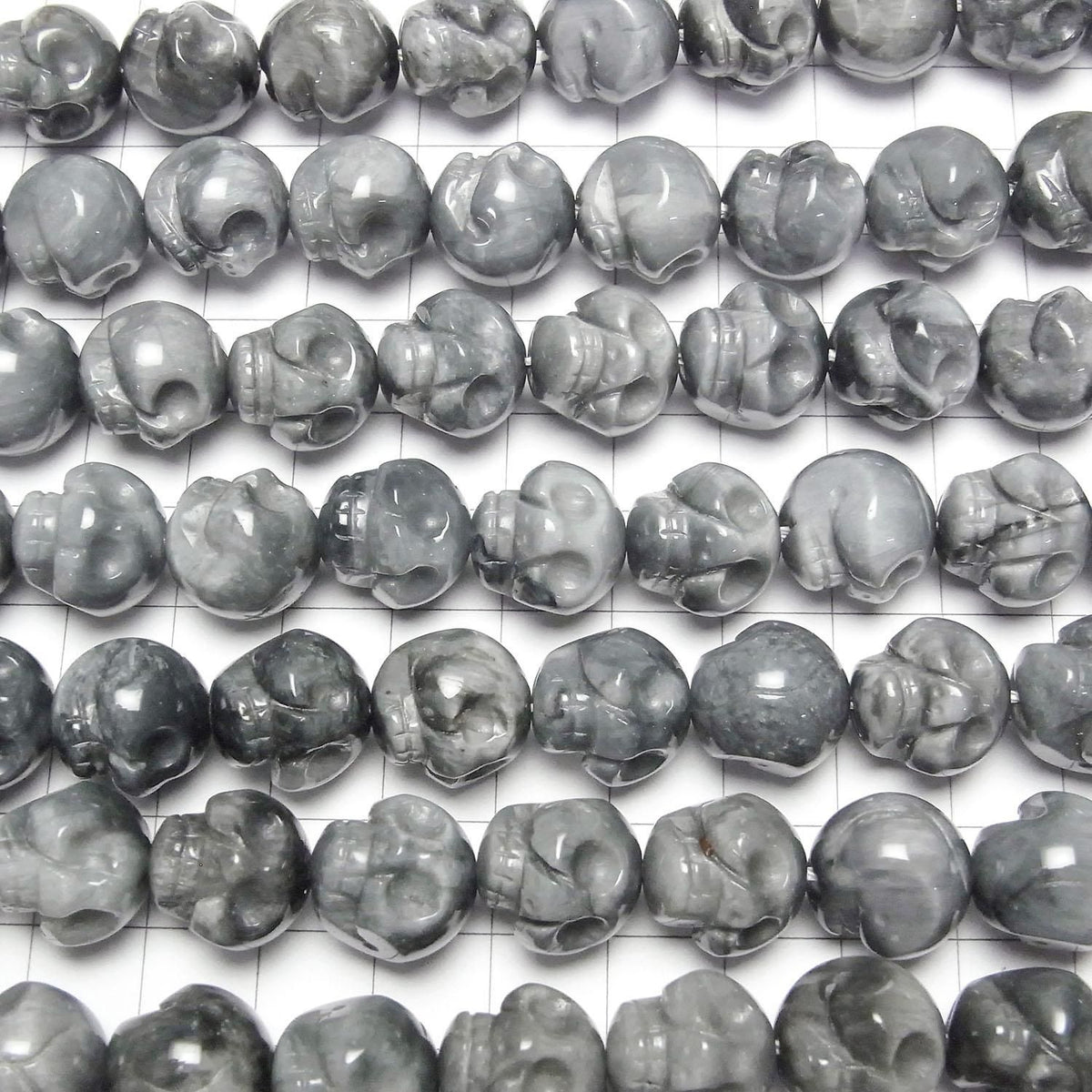 Brazilian Eagle Eye AA++ Skull Vertical Hole 14mm 1/4 or 1strand beads (approx. 15 inches/37 cm)