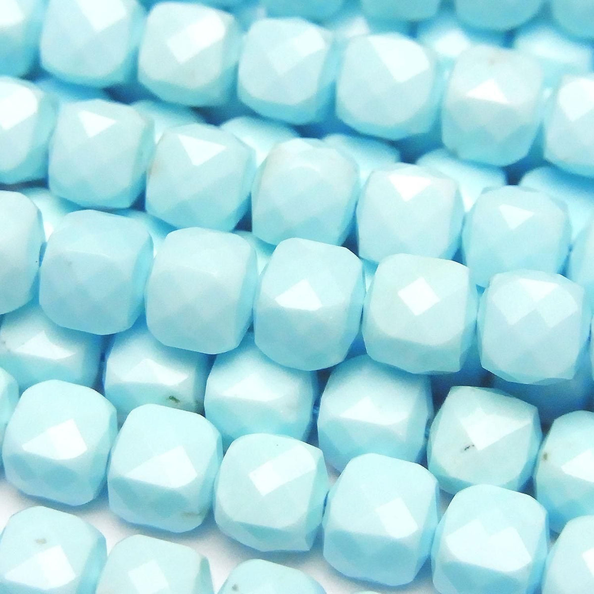 Magnesite Turquoise Light Blue Cube Shape 7x7x7mm 1strand beads (approx. 14inch/35cm) High Quality!