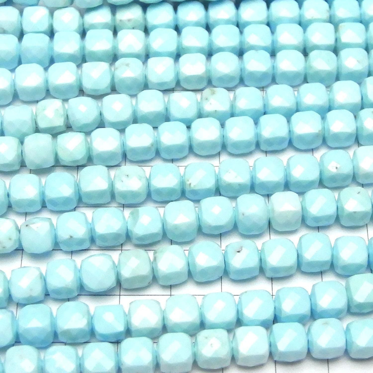 Magnesite Turquoise Light Blue Cube Shape 7x7x7mm 1strand beads (approx. 14inch/35cm) High Quality!