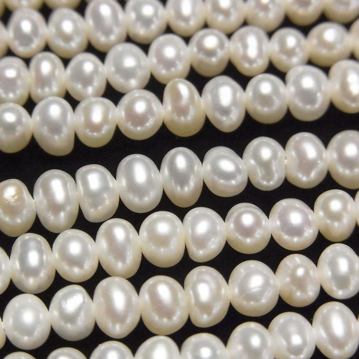 Fresh Water Pearl AA++ White Potato - Rondelle 4-4.5mm 1strand beads (approx. 14inch/35cm)