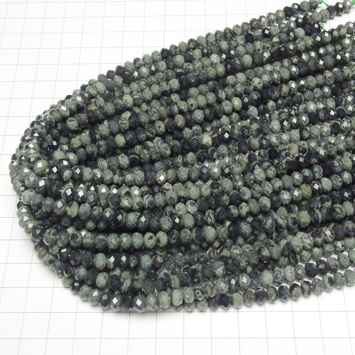 Kambaba Jasper Faceted Button Rondelle 6x6x4mm 1strand beads (aprx.15inch/36cm)High Quality!