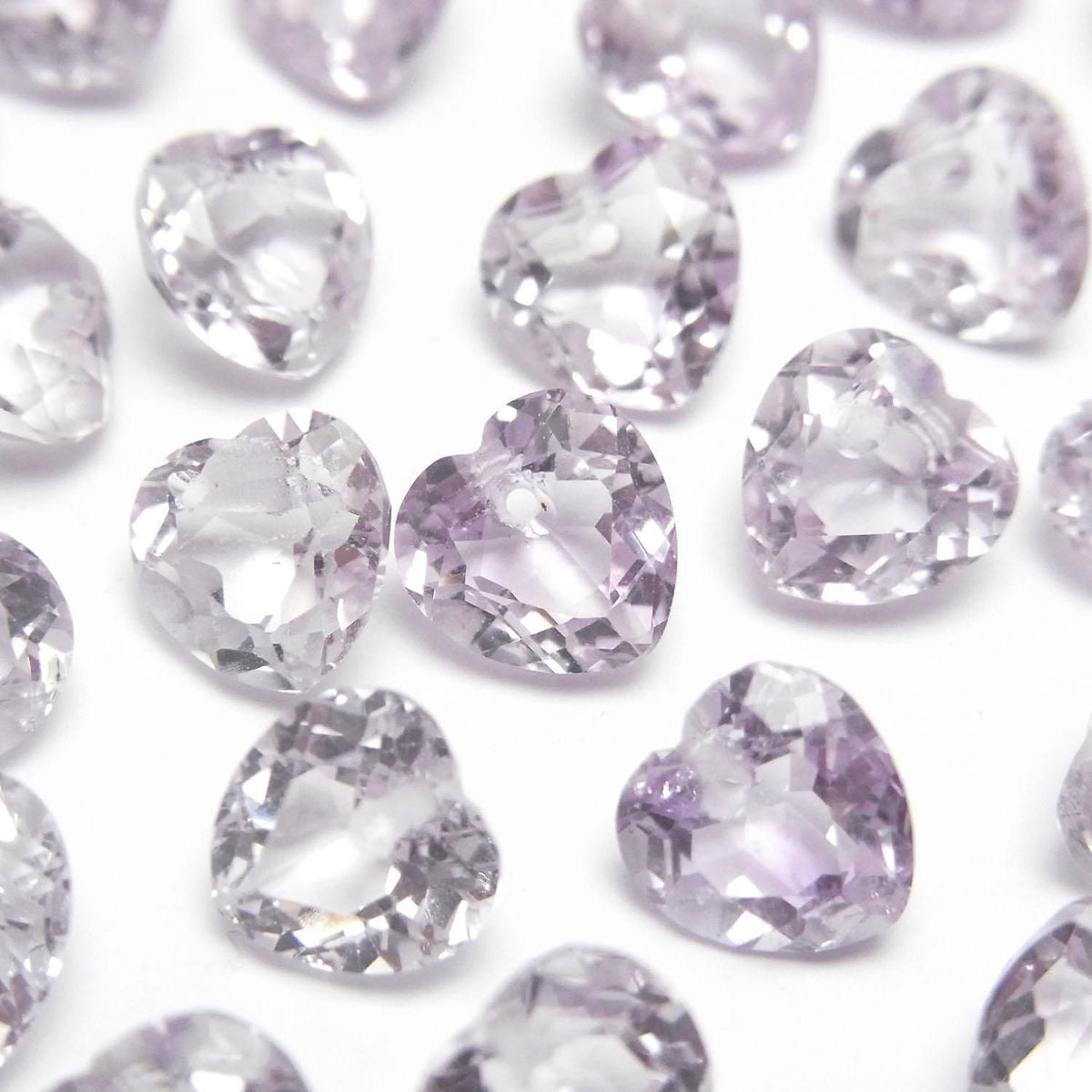High Quality Rose Amethyst AAA Heart Cut [Top Hole] 7x7x4mm 3pcs