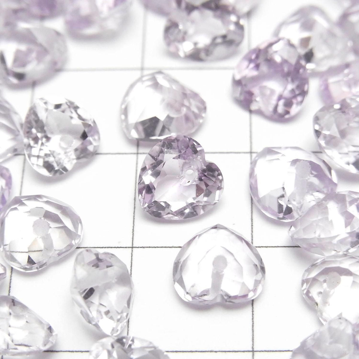 High Quality Rose Amethyst AAA Heart Cut [Top Hole] 7x7x4mm 3pcs