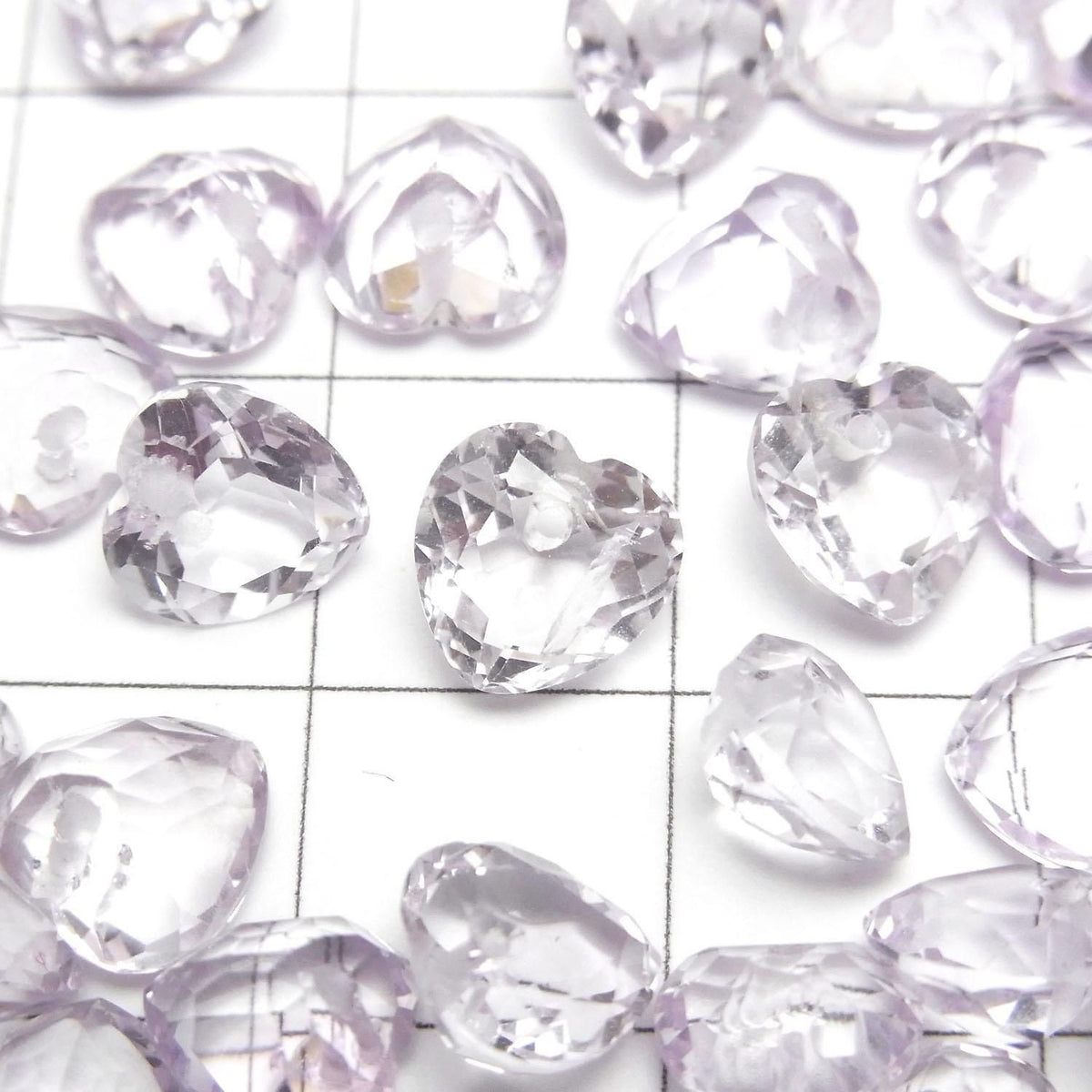 High Quality Rose Amethyst AAA Heart Cut [Top Hole] 7x7x4mm 3pcs