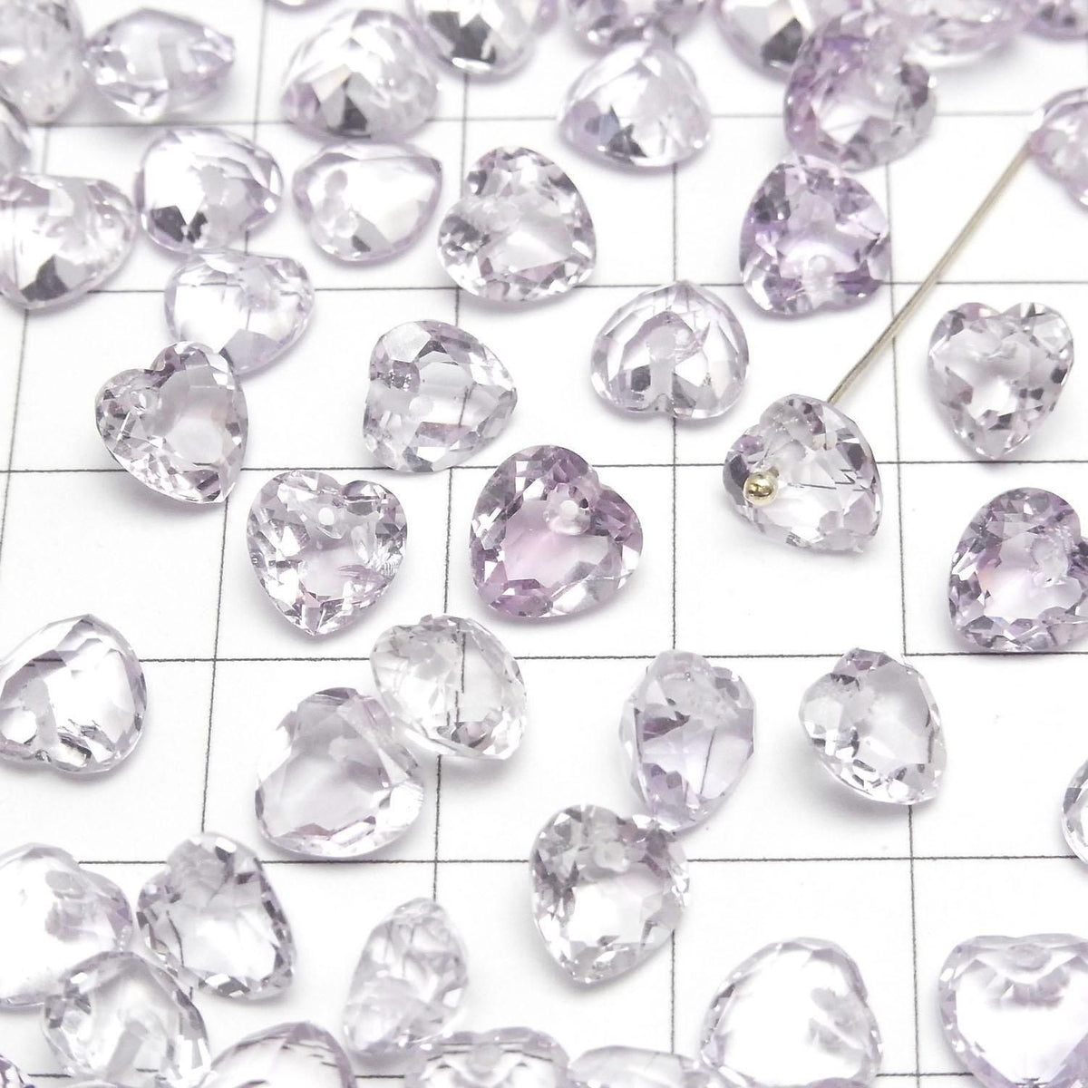 High Quality Rose Amethyst AAA Heart Cut [Top Hole] 7x7x4mm 3pcs
