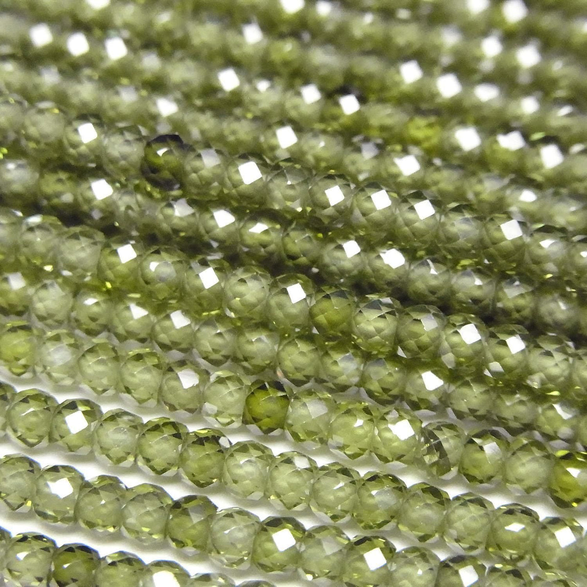 Cubic Zirconia AAA Faceted Button Rondelle 3x3x2mm [Green] 1strand beads (aprx.14inch/34cm)High Quality!