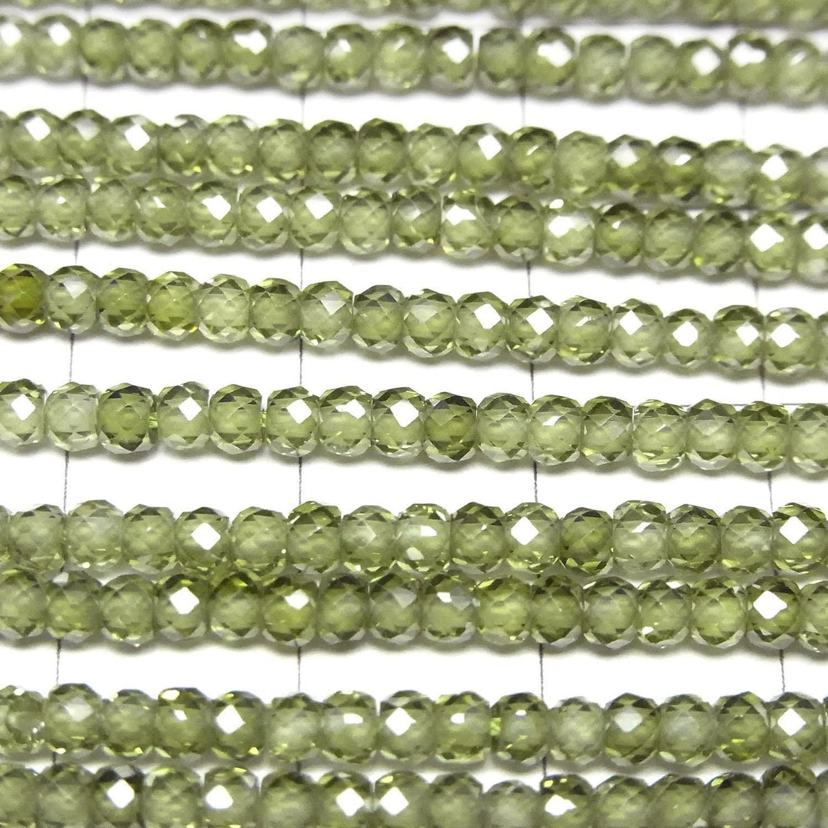 Cubic Zirconia AAA Faceted Button Rondelle 3x3x2mm [Green] 1strand beads (aprx.14inch/34cm)High Quality!
