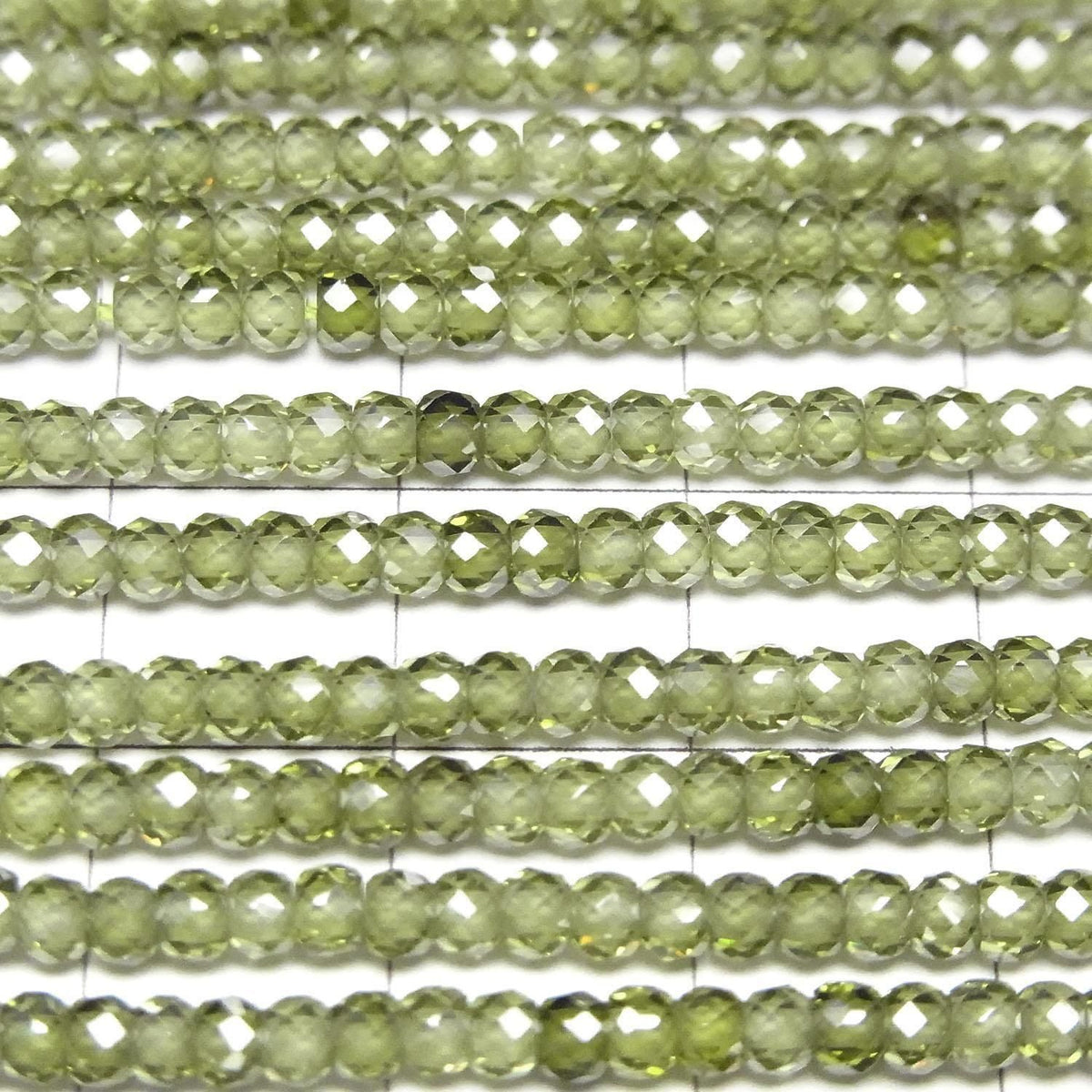 Cubic Zirconia AAA Faceted Button Rondelle 3x3x2mm [Green] 1strand beads (aprx.14inch/34cm)High Quality!