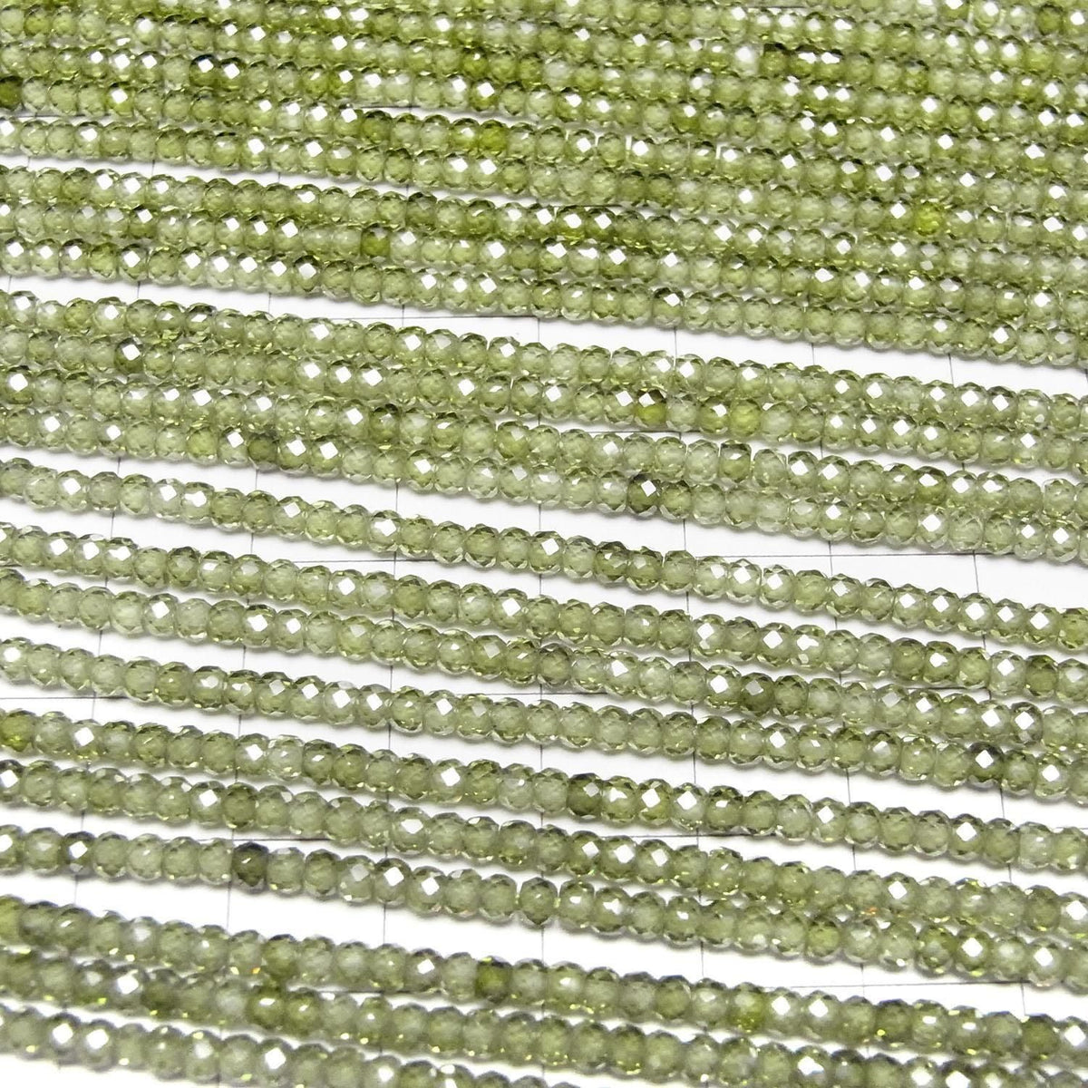 Cubic Zirconia AAA Faceted Button Rondelle 3x3x2mm [Green] 1strand beads (aprx.14inch/34cm)High Quality!