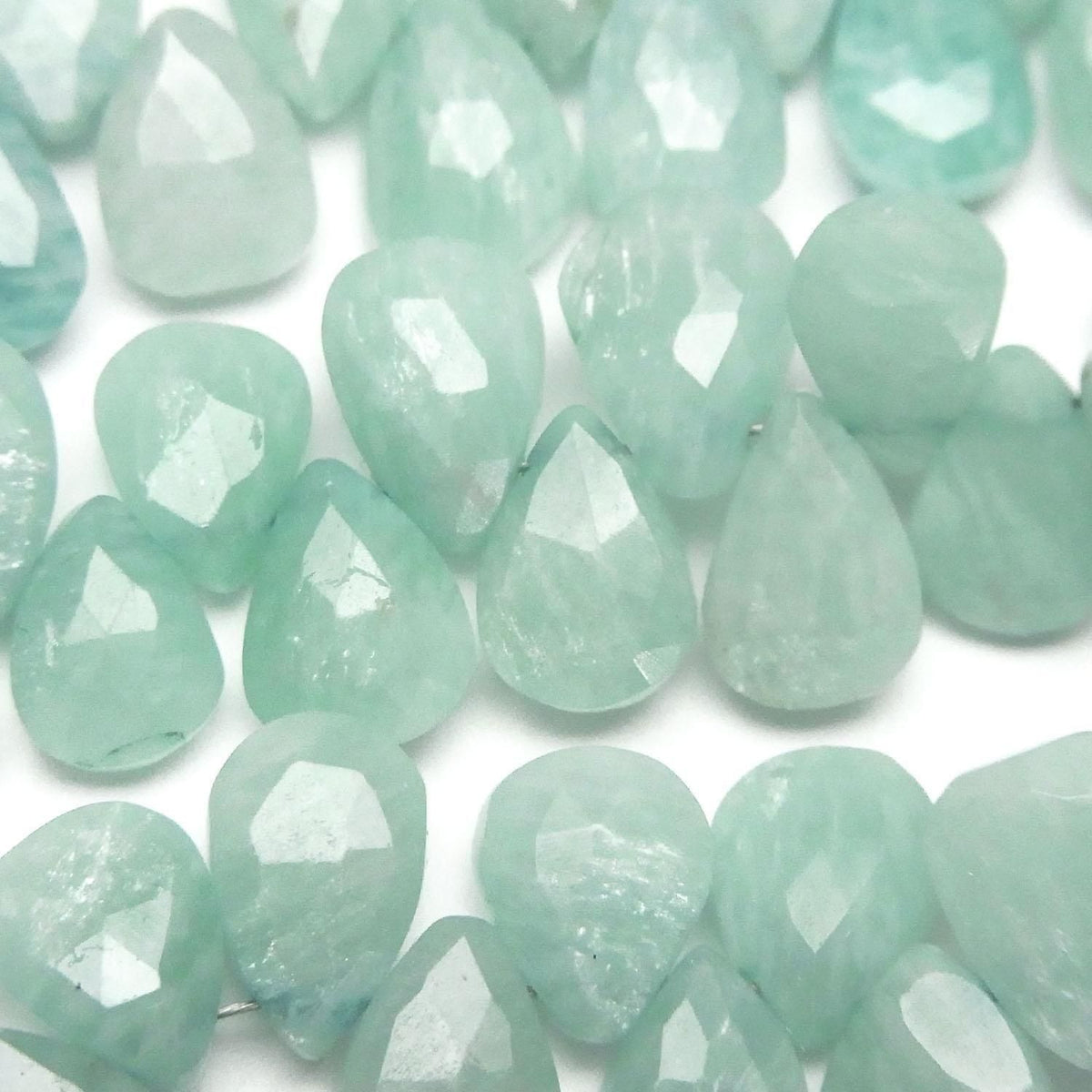 Amazonite AA++ Pear shape Faceted Briolette half or 1strand beads (aprx.7inch/17cm)