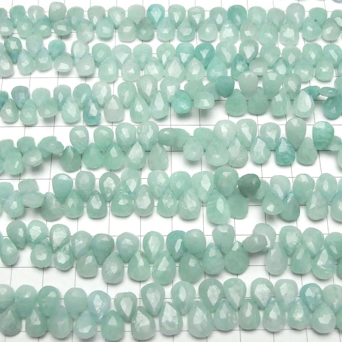 Amazonite AA++ Pear shape Faceted Briolette half or 1strand beads (aprx.7inch/17cm)
