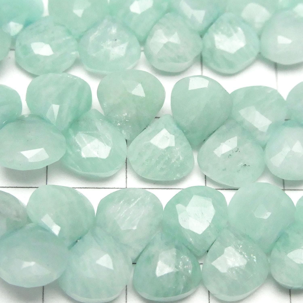 Amazonite AA++ Chestnut Faceted Briolette half or 1strand beads (aprx.7inch/17cm)
