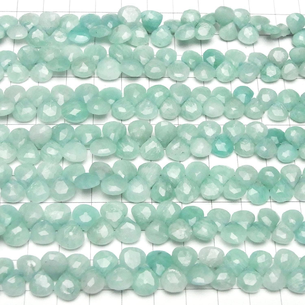 Amazonite AA++ Chestnut Faceted Briolette half or 1strand beads (aprx.7inch/17cm)