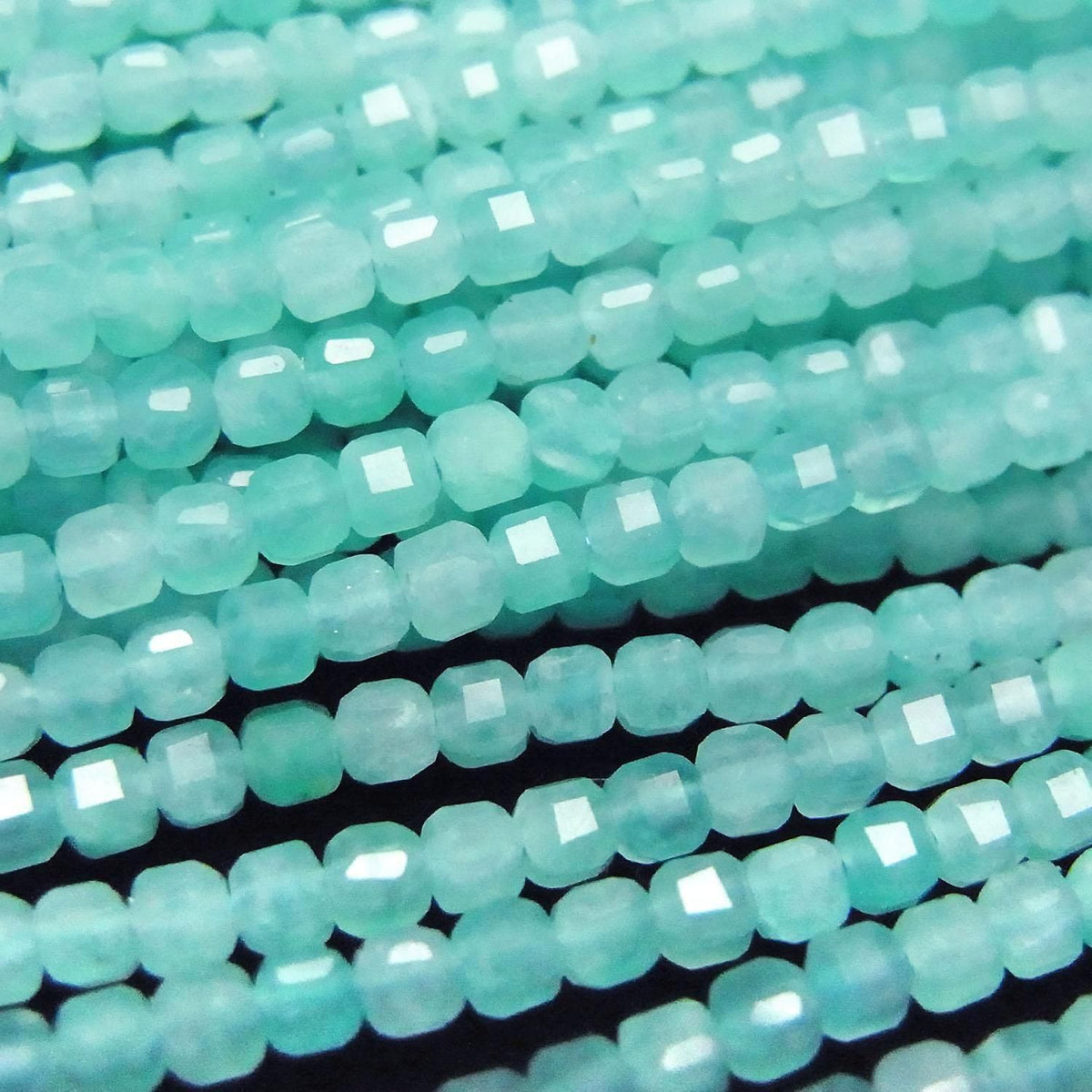 Amazonite Silica AA++ Cube Shape 2x2x2mm 1strand beads (approx. 15inch/36cm) High Quality!