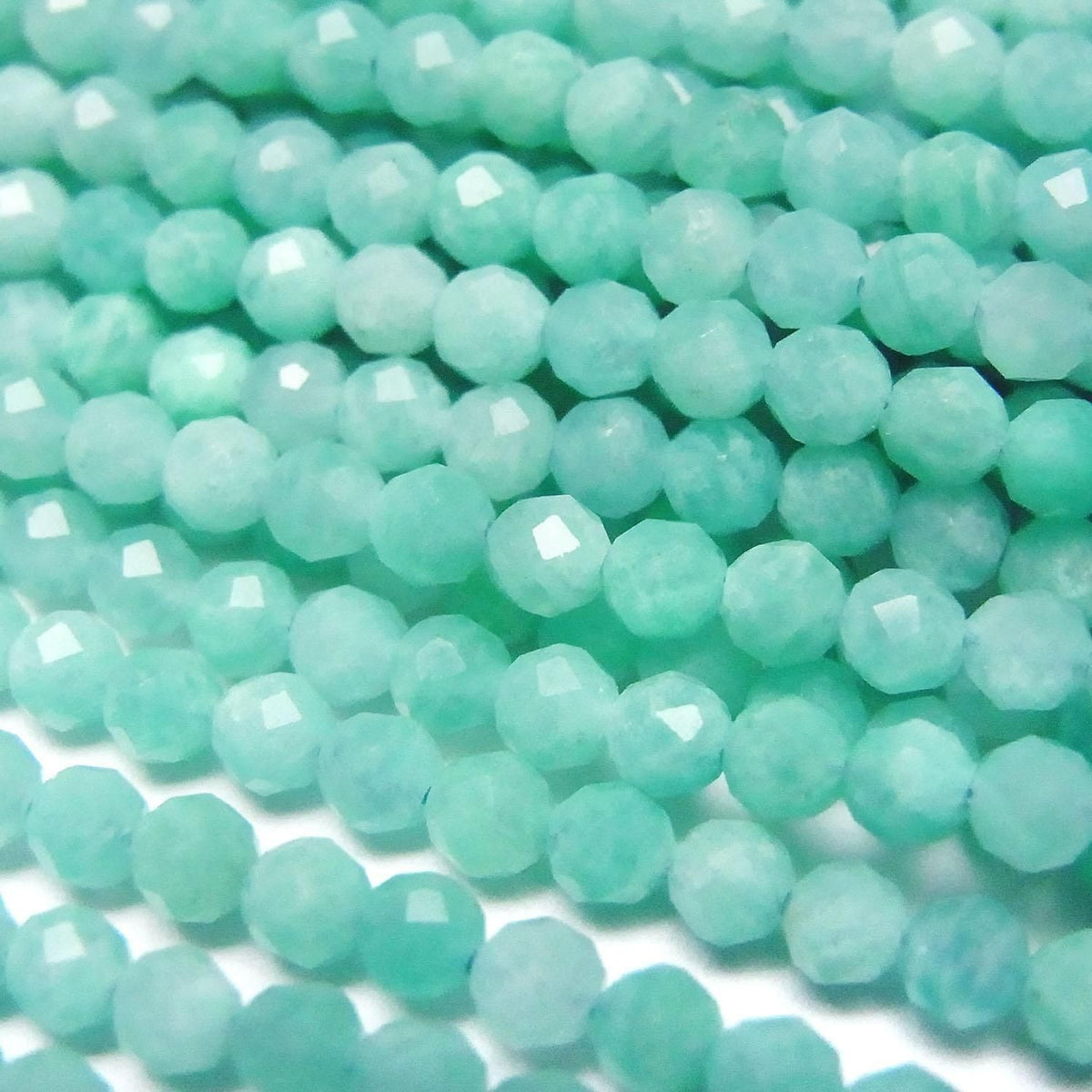Amazonite AA Faceted Round 3mm 1strand beads (aprx.15inch/36cm)High Quality!