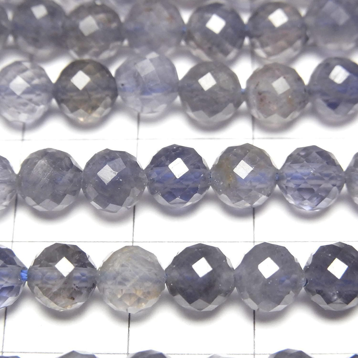 Iolite AAA- 64Faceted Round 5.5mm half or 1strand beads (aprx.15inch/36cm)High Quality!