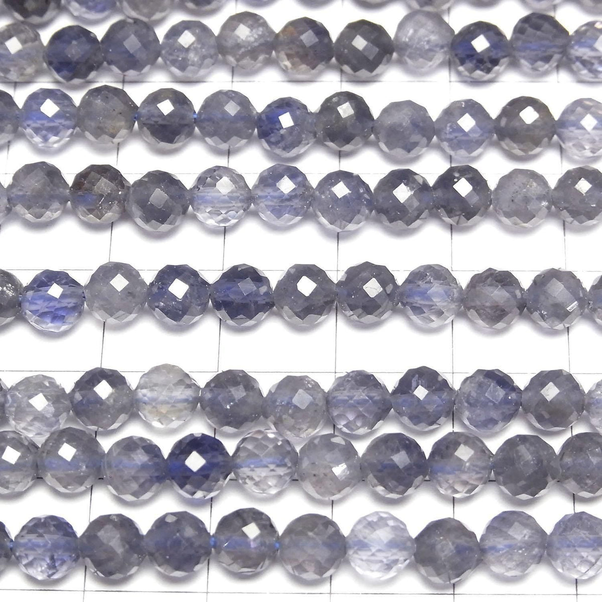 Iolite AAA- 64Faceted Round 5.5mm half or 1strand beads (aprx.15inch/36cm)High Quality!