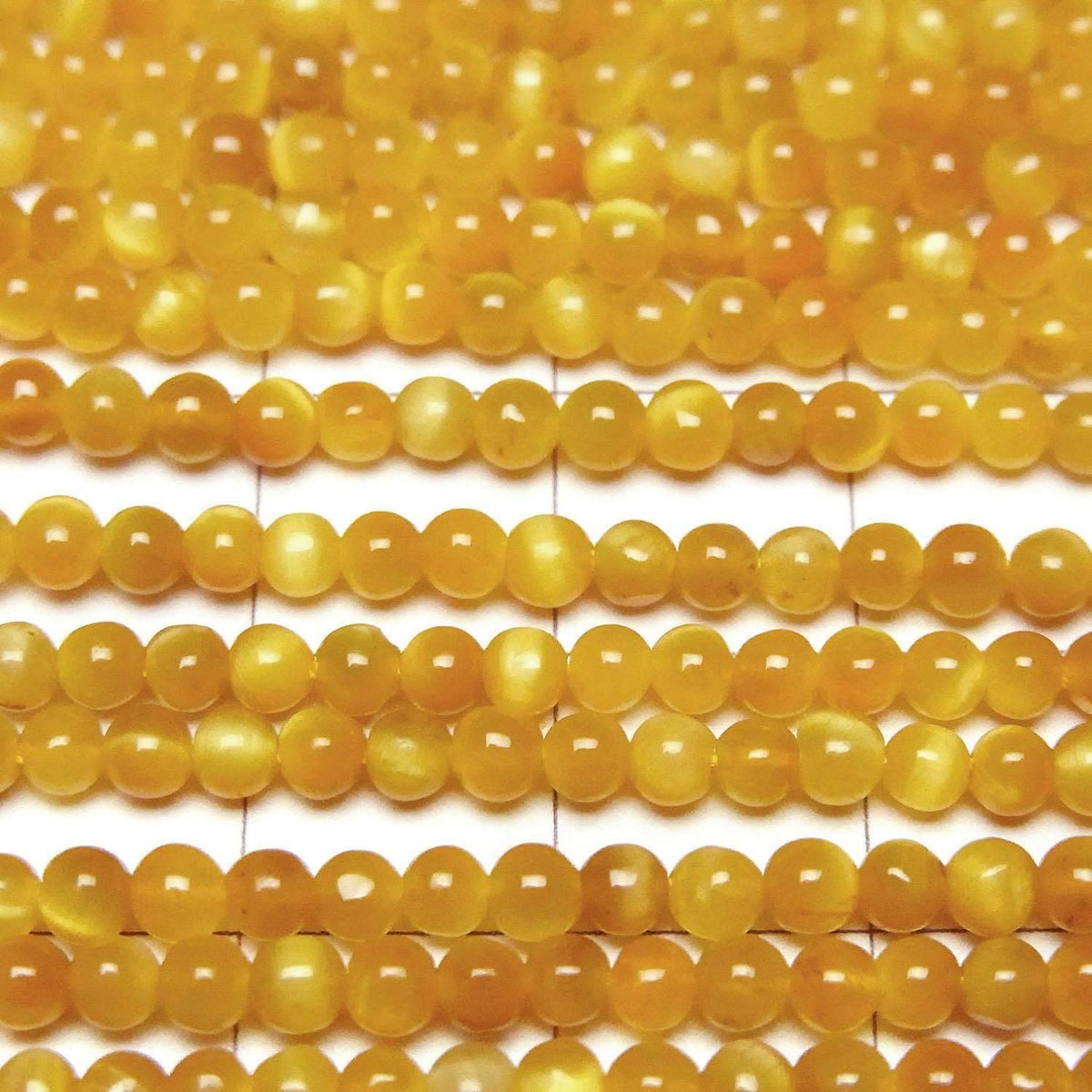 Yellow Tiger's Eye AAA- Round 3mm 1strand beads (approx. 15 inches/36 cm)