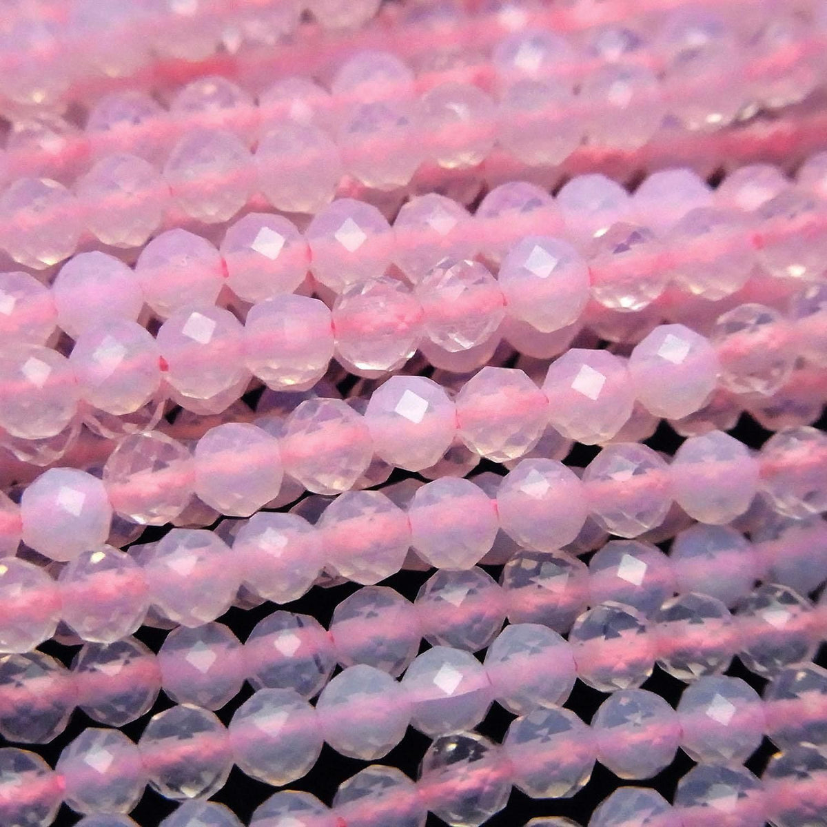 Synthetic Opal Faceted Round 3mm Pink 1strand beads (approx. 14 inches/34 cm)