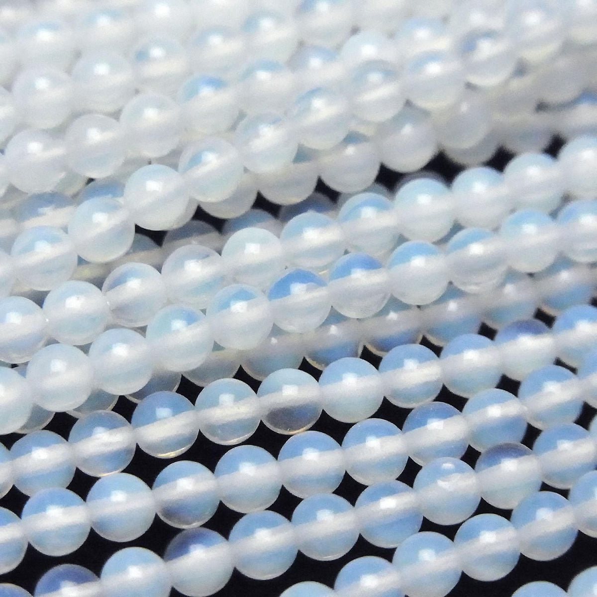 Synthetic Opal Round 3mm White 1strand beads (approx. 15 inches/36 cm)