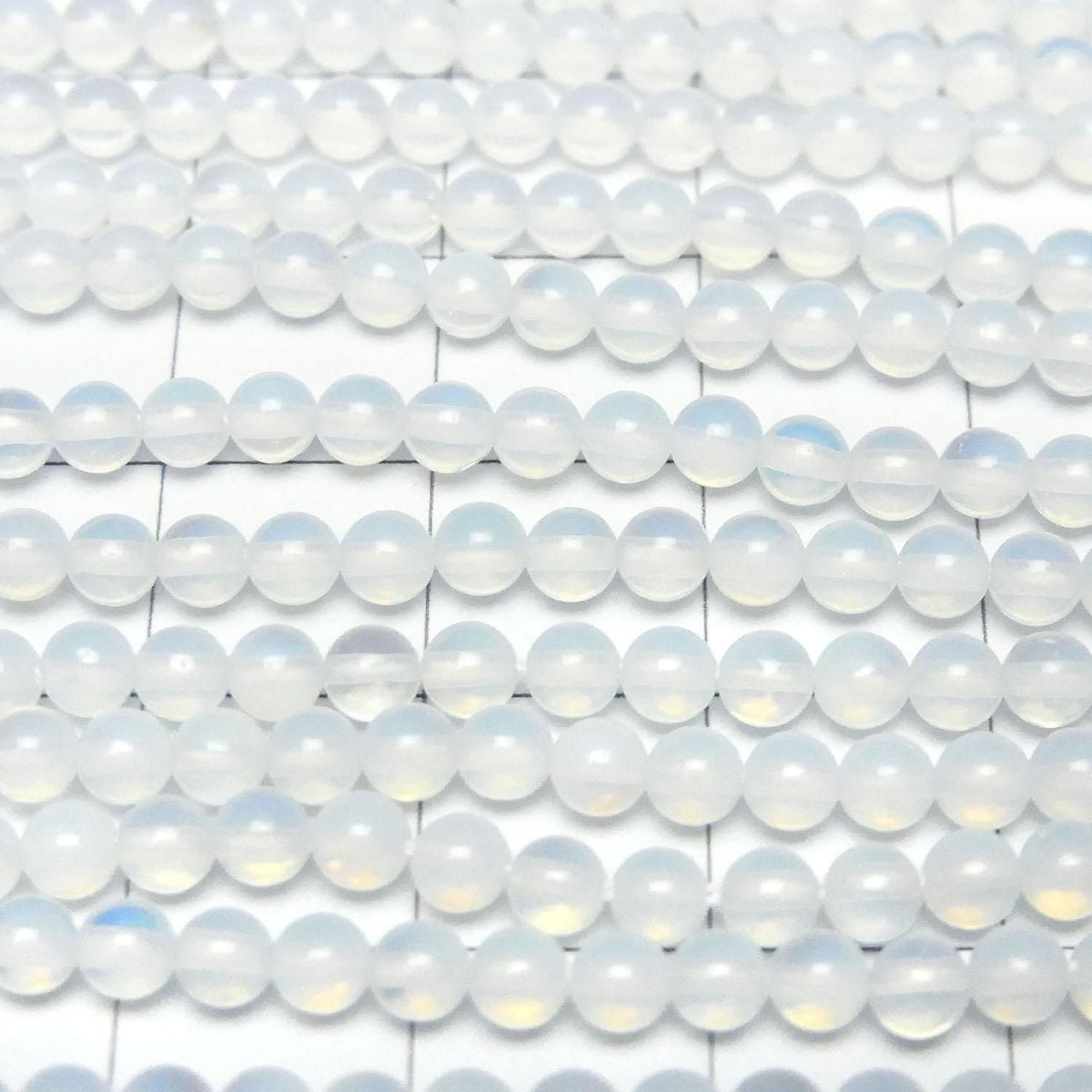 Synthetic Opal Round 3mm White 1strand beads (approx. 15 inches/36 cm)