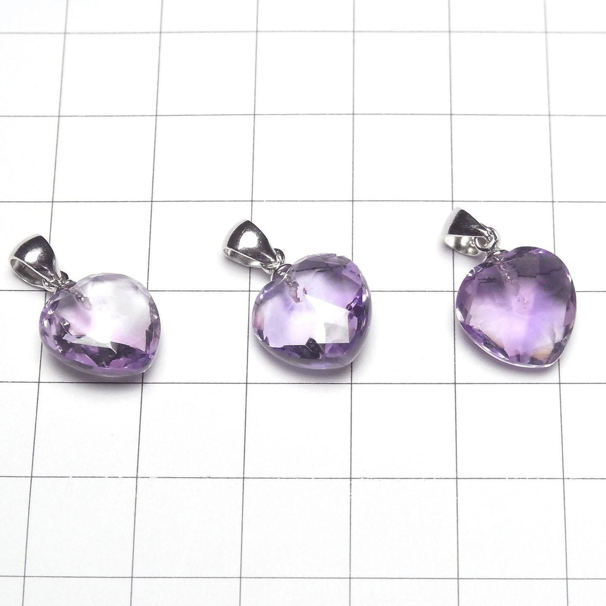 High Quality Amethyst AAA Heart cut 12x12mm Pendant Silver925 1pc
