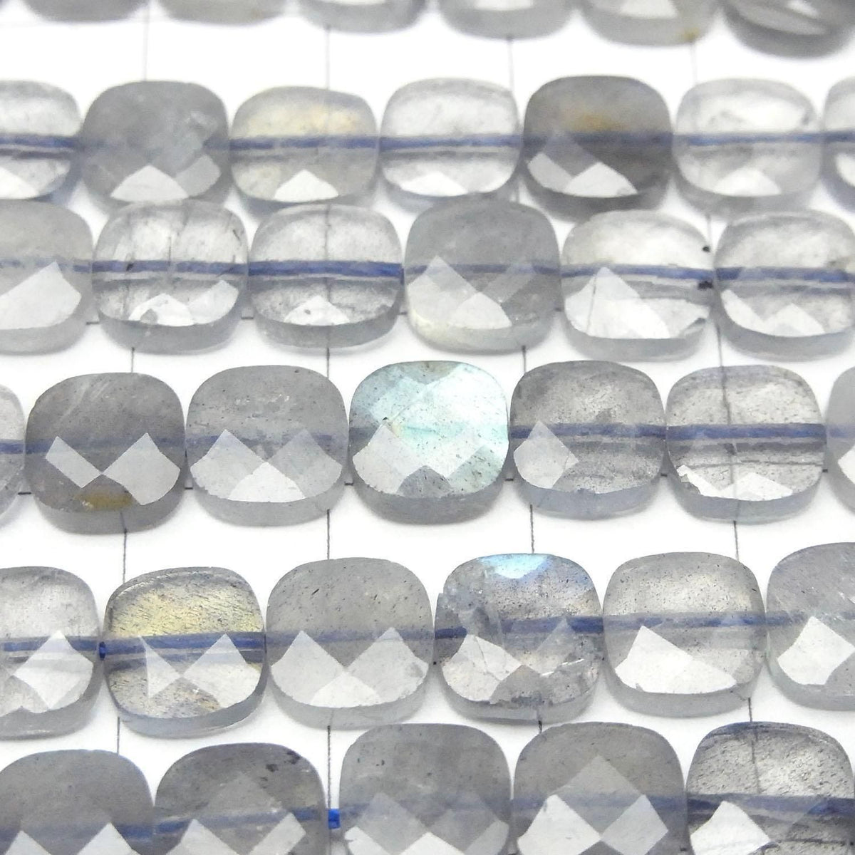 Labradorite AA++ Faceted Square 8x8mm half or 1strand beads (aprx.14inch/35cm)High Quality!