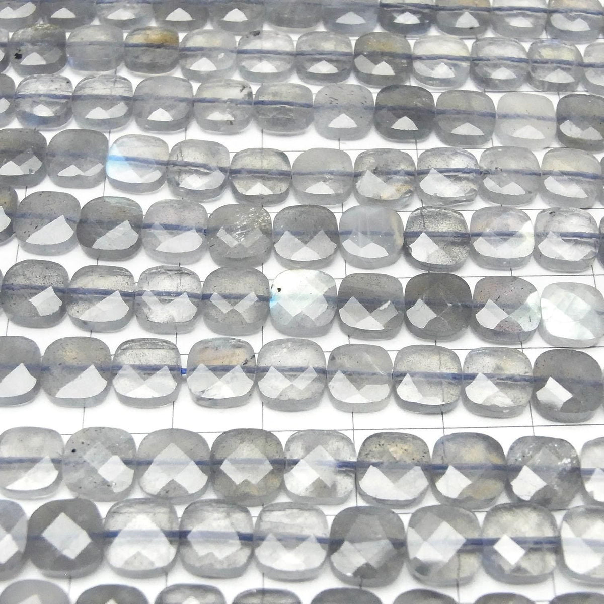 Labradorite AA++ Faceted Square 8x8mm half or 1strand beads (aprx.14inch/35cm)High Quality!