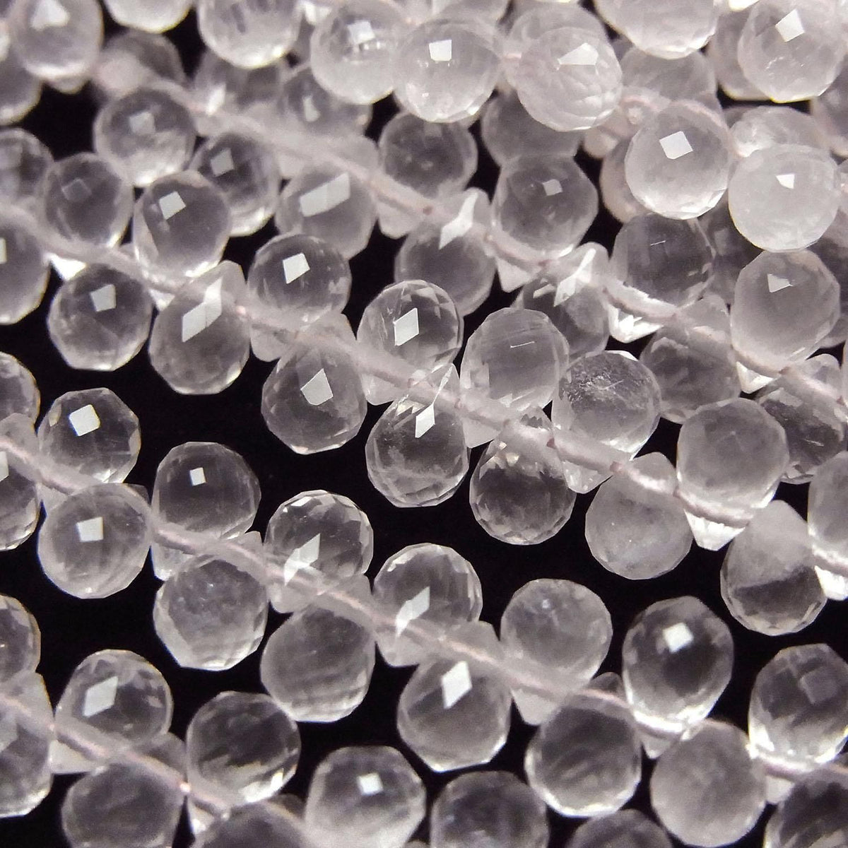 High Quality Rose Quartz AAA- Drop Faceted Briolette 4x3x3mm half or 1strand beads (aprx.6inch/14cm)High Quality!