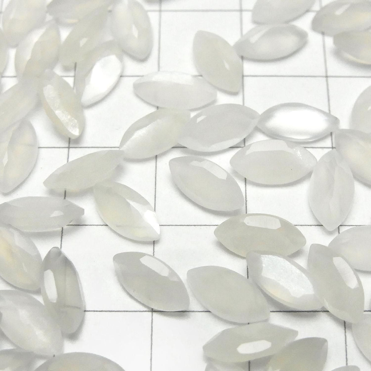 High Quality White Moonstone AAA- Loose Stone Marquise Faceted 10x5mm 3pcs