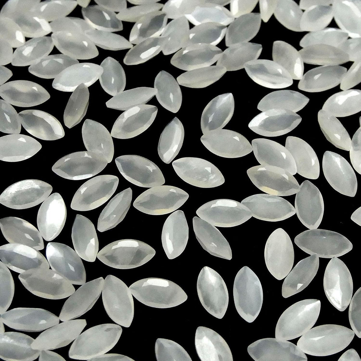 High Quality White Moonstone AAA- Loose Stone Marquise Faceted 10x5mm 3pcs