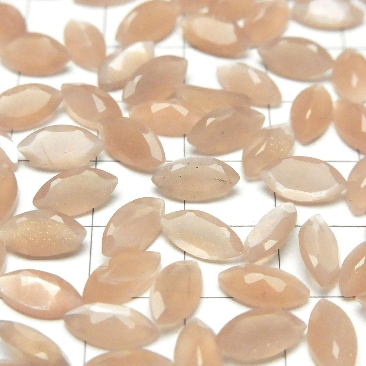 High Quality Peach Moonstone AAA Loose stone Marquise Faceted 10x5mm 3pcs